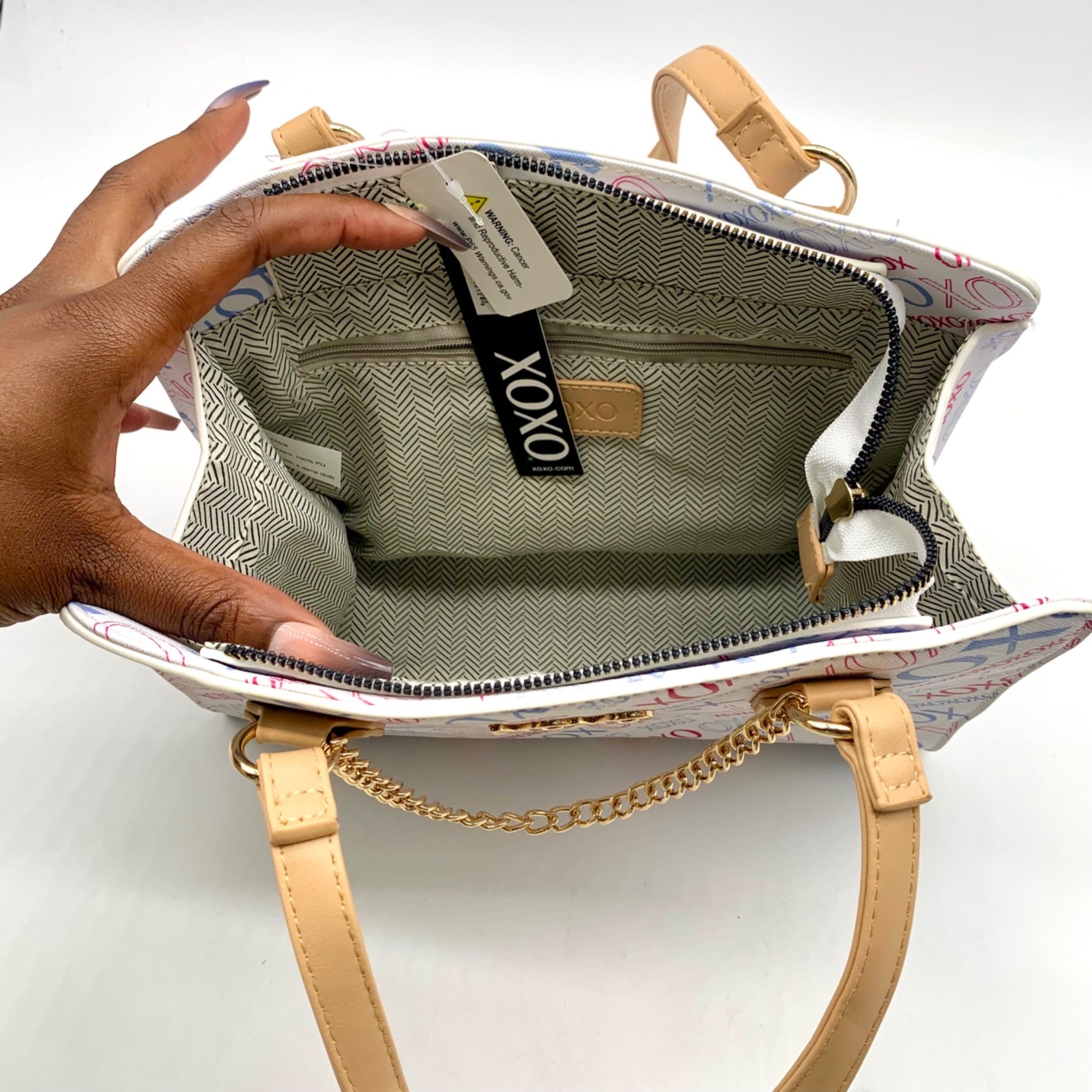 Xoxo White Satchel Bag