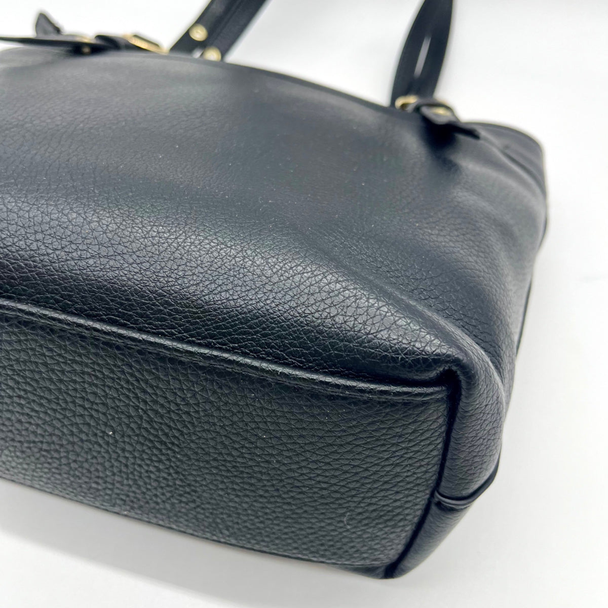 Anne Klein Black Faux Leather Pocket Tote Bag