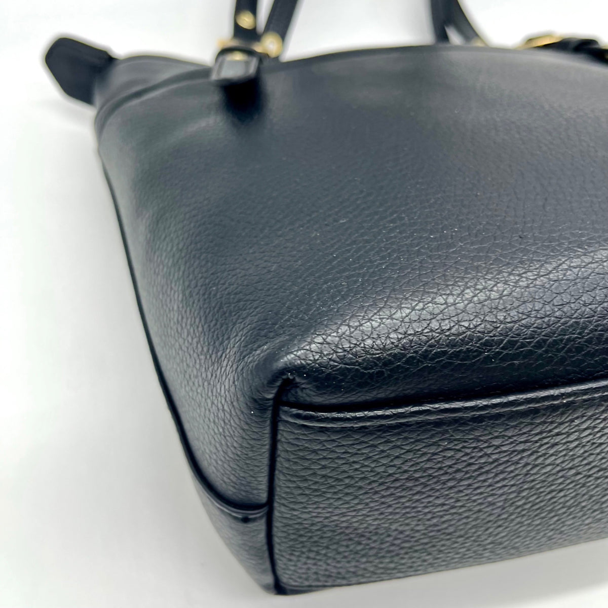 Anne Klein Black Faux Leather Pocket Tote Bag