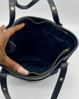 Anne Klein Black Faux Leather Pocket Tote Bag