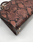 Michael Kors Brown Snake Embossed Leather Marilyn Satchel