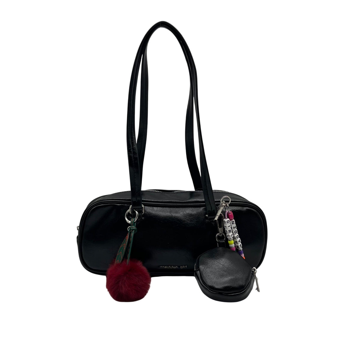 Madden Girl Black Faux Leather Shoulder Bag