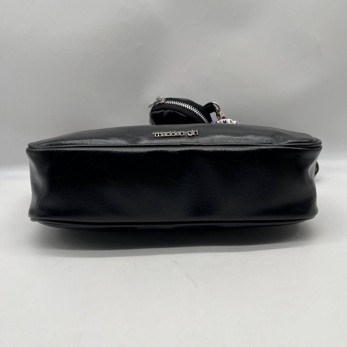 Madden Girl Black Faux Leather Shoulder Bag