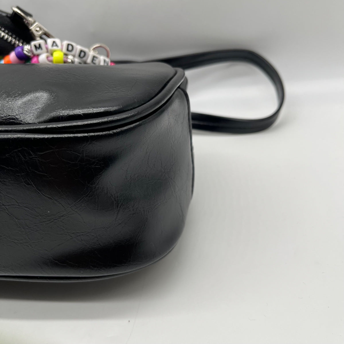 Madden Girl Black Faux Leather Shoulder Bag