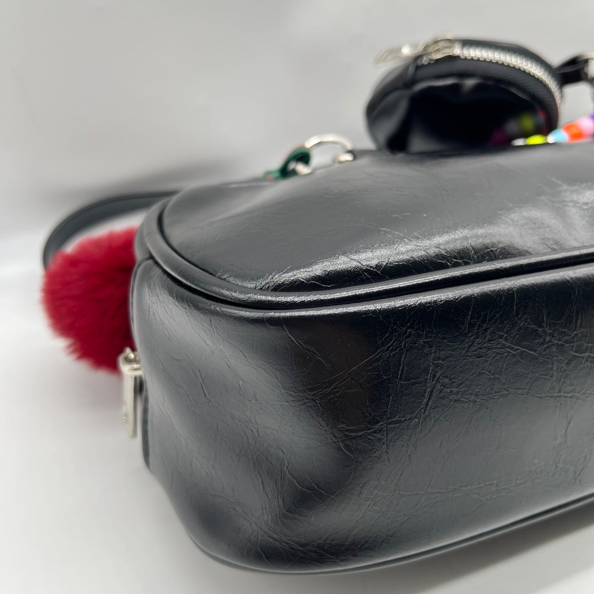 Madden Girl Black Faux Leather Shoulder Bag