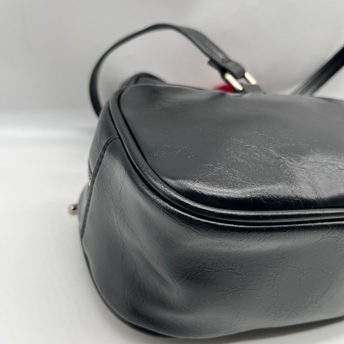 Madden Girl Black Faux Leather Shoulder Bag