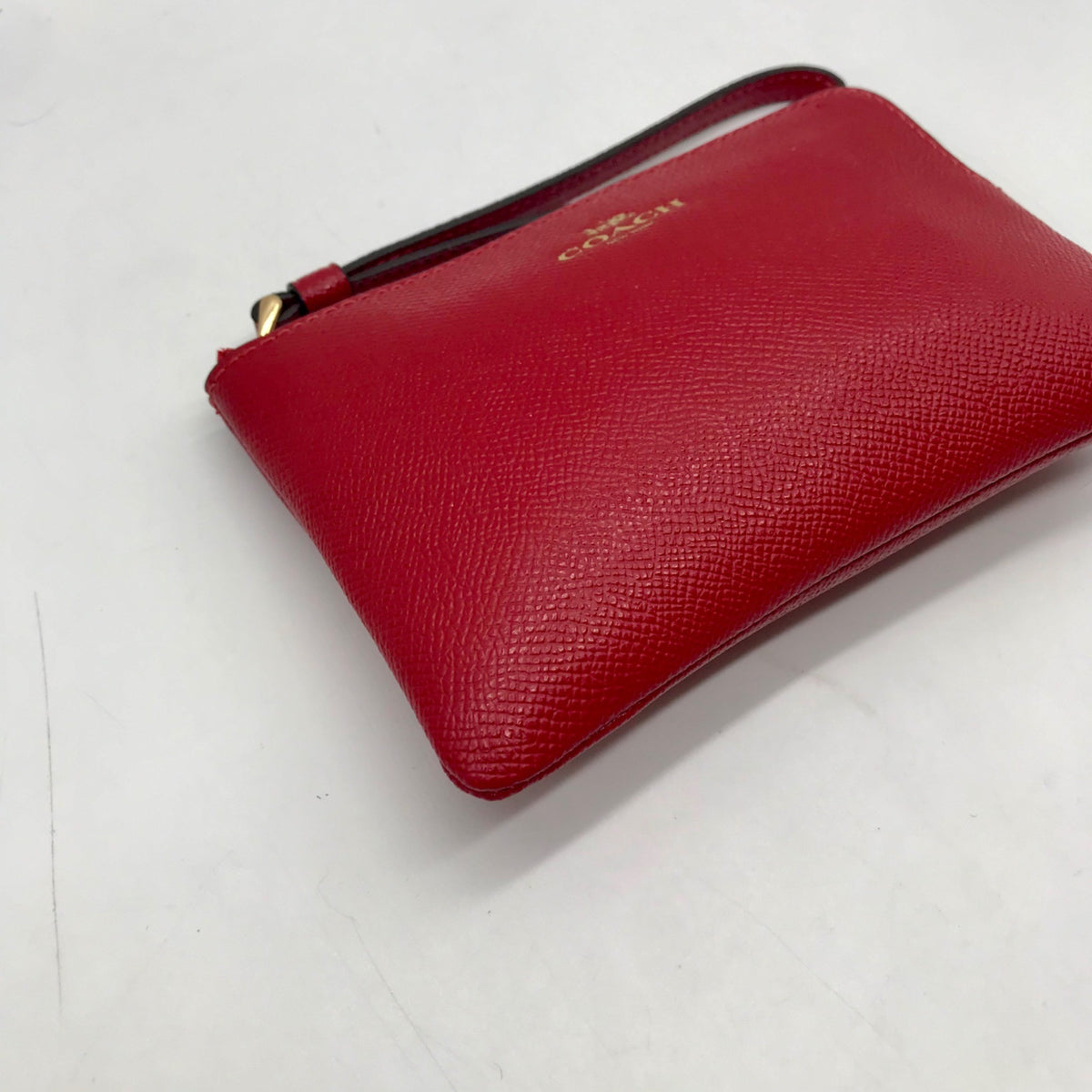 Coach Corner Red Zip Wristlet