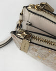 Michael Kors Gold Floral Embossed Leather Karla Wristlet