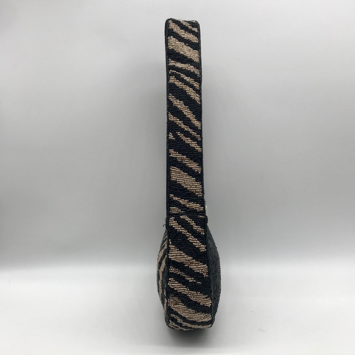 On 34th Black and Gold Zebra Beaded Shoulder Bag