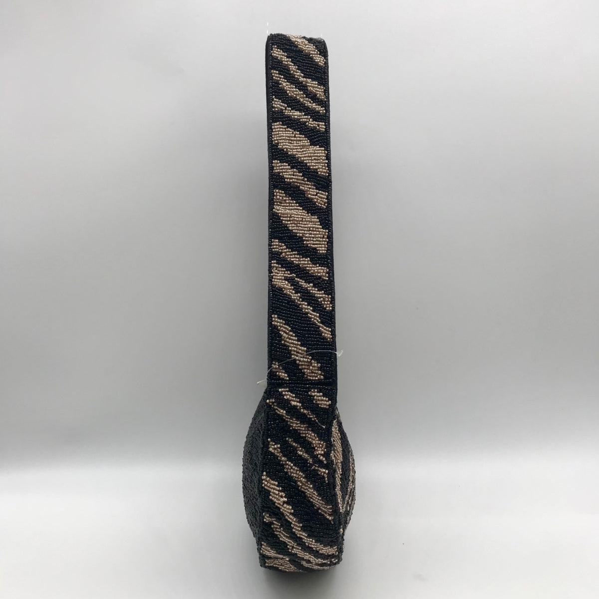 On 34th Black and Gold Zebra Beaded Shoulder Bag