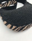 On 34th Black and Gold Zebra Beaded Shoulder Bag