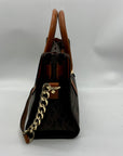 Michael Kors Brown Signature Coated Canvas Hamilton East West Satchel Bag