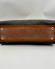 Michael Kors Brown Signature Coated Canvas Hamilton East West Satchel Bag