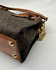 Michael Kors Brown Signature Coated Canvas Hamilton East West Satchel Bag