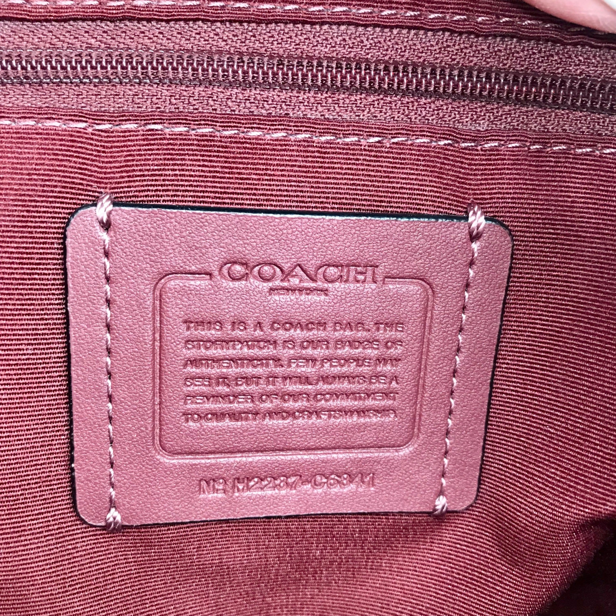 Coach Red Pebbled Leather Kacey Satchel Bag C6841