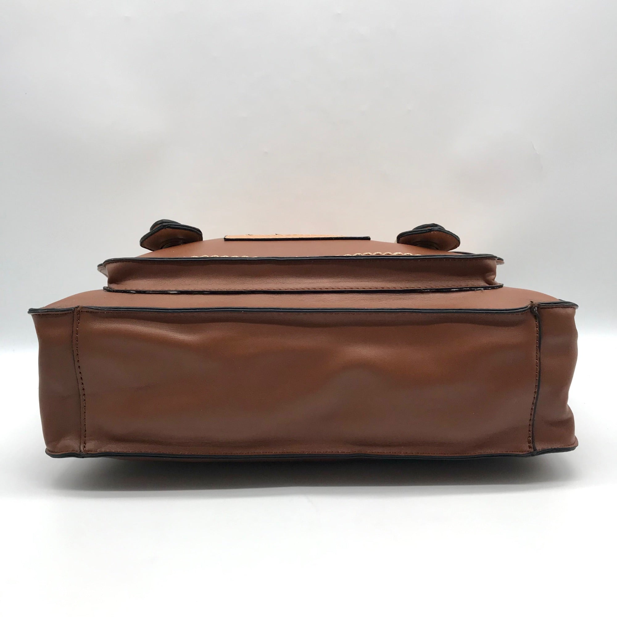 Move &amp; Moda Brown Faux Leather Convertible Work Briefcase Crossbody