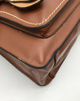 Move & Moda Brown Faux Leather Convertible Work Briefcase Crossbody
