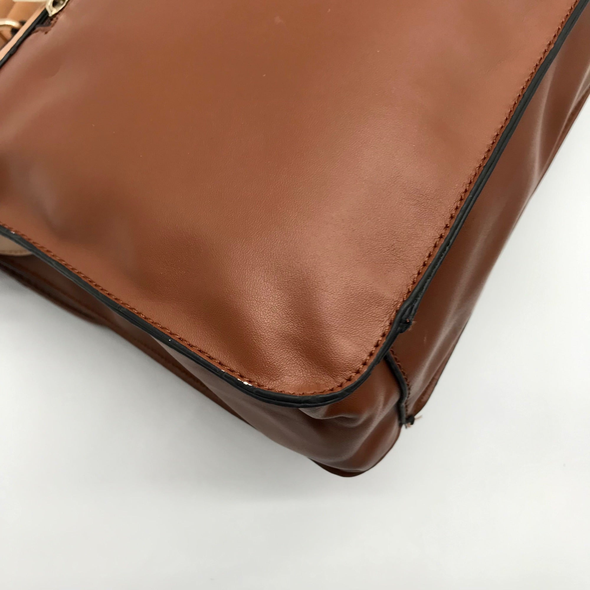Move &amp; Moda Brown Faux Leather Convertible Work Briefcase Crossbody