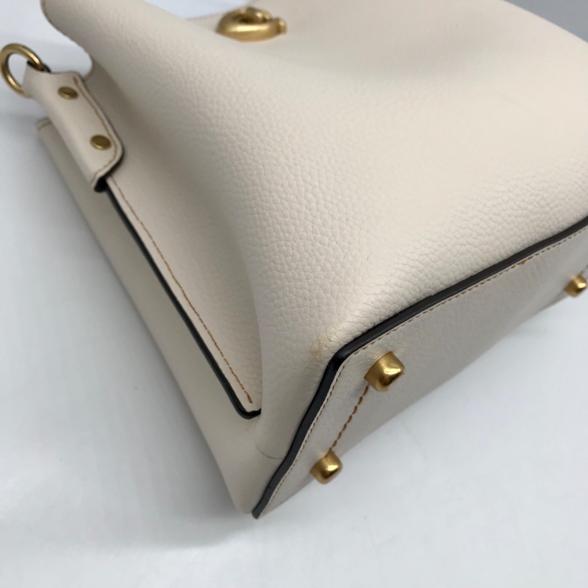 Coach Cream Pebbled Leather Willow Bucket Bag C3766