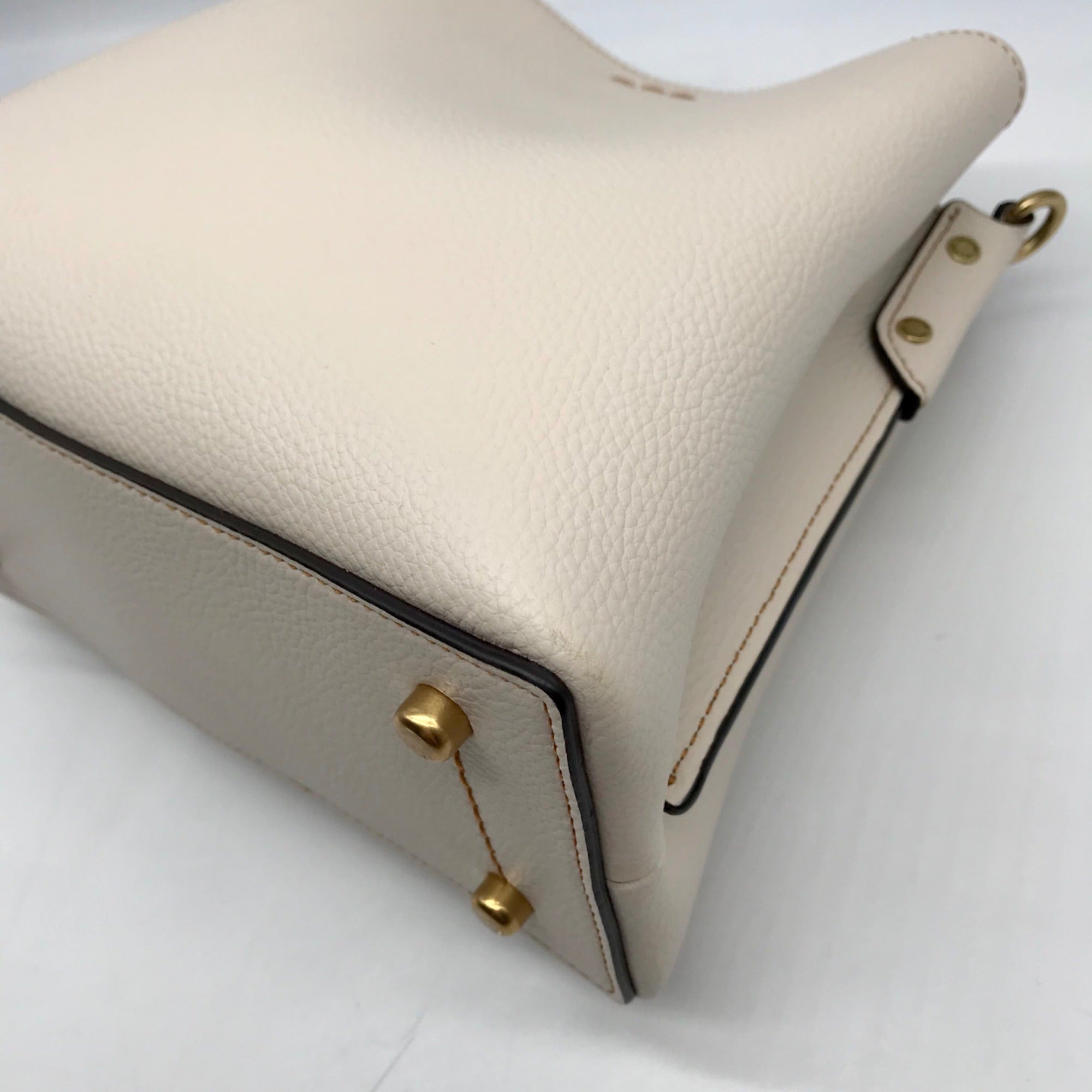 Coach Cream Pebbled Leather Willow Bucket Bag C3766