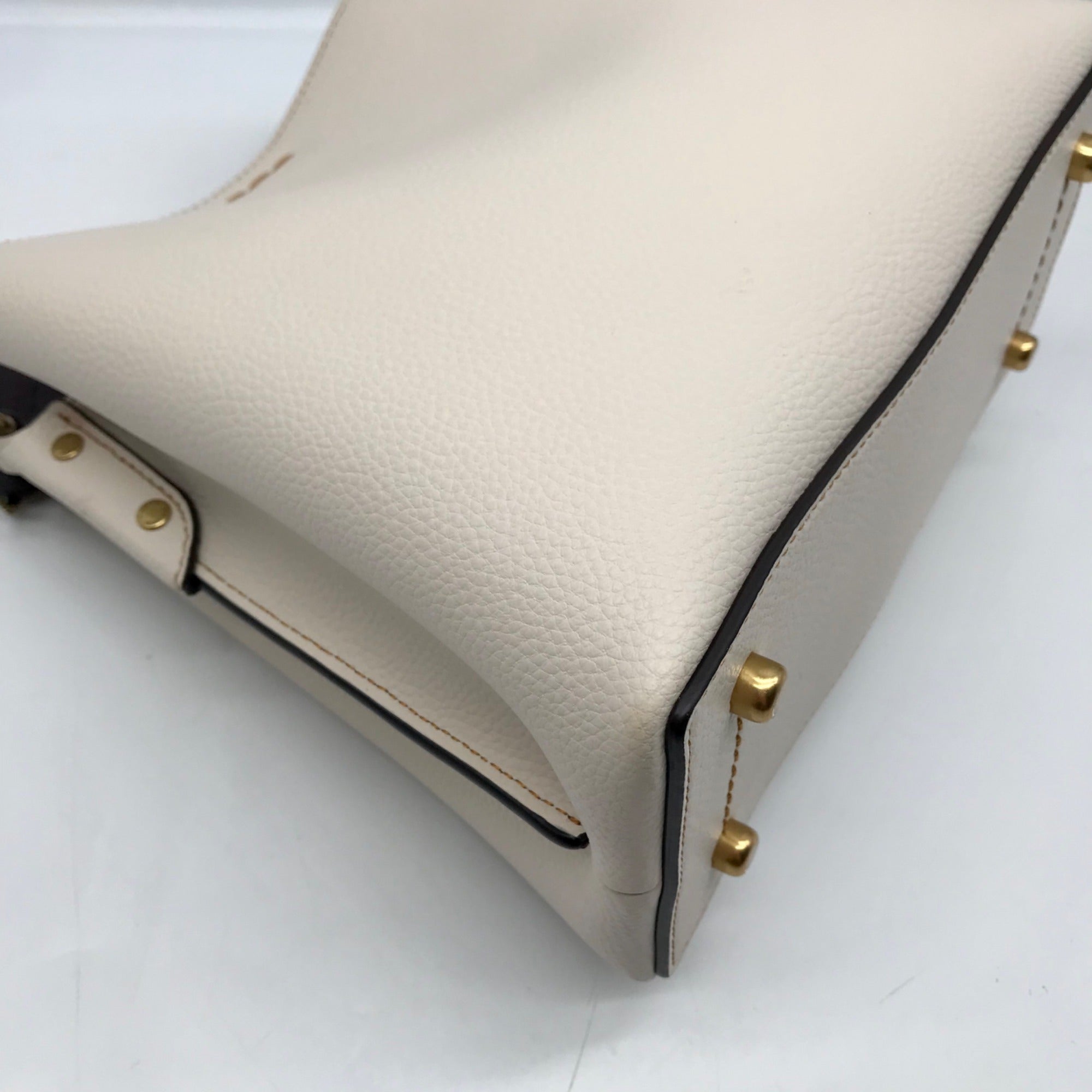 Coach Cream Pebbled Leather Willow Bucket Bag C3766