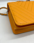 Badgley Mischka Yellow Quilted Vegan Leather Crossbody Bag