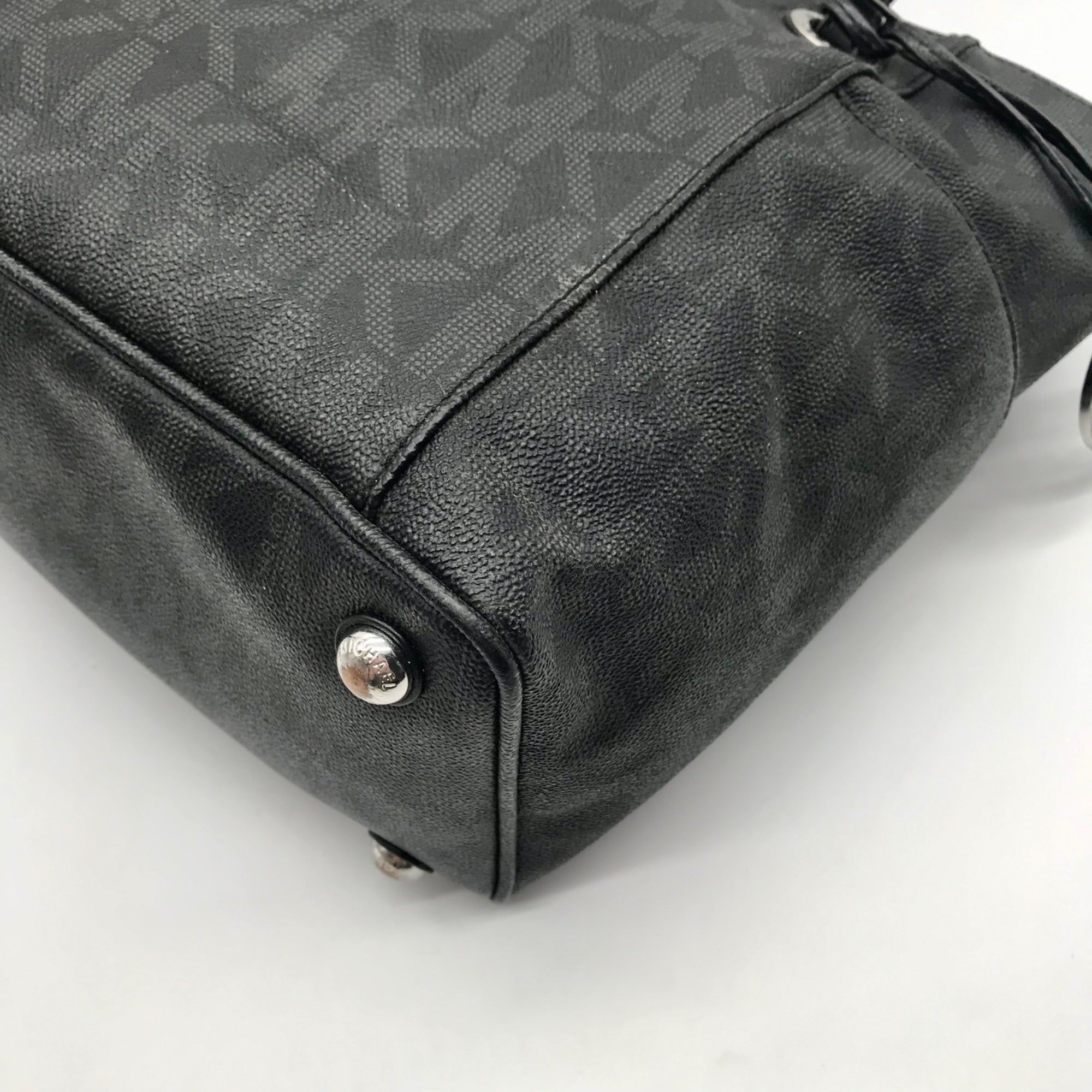 Michael Kors Black Signature Monogram Coated Canvas Tote Bag
