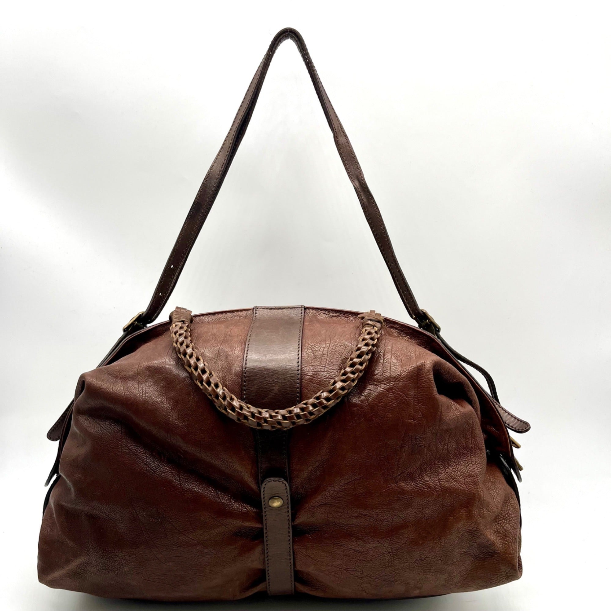 Gryson Brown Distressed Leather Tote Bag