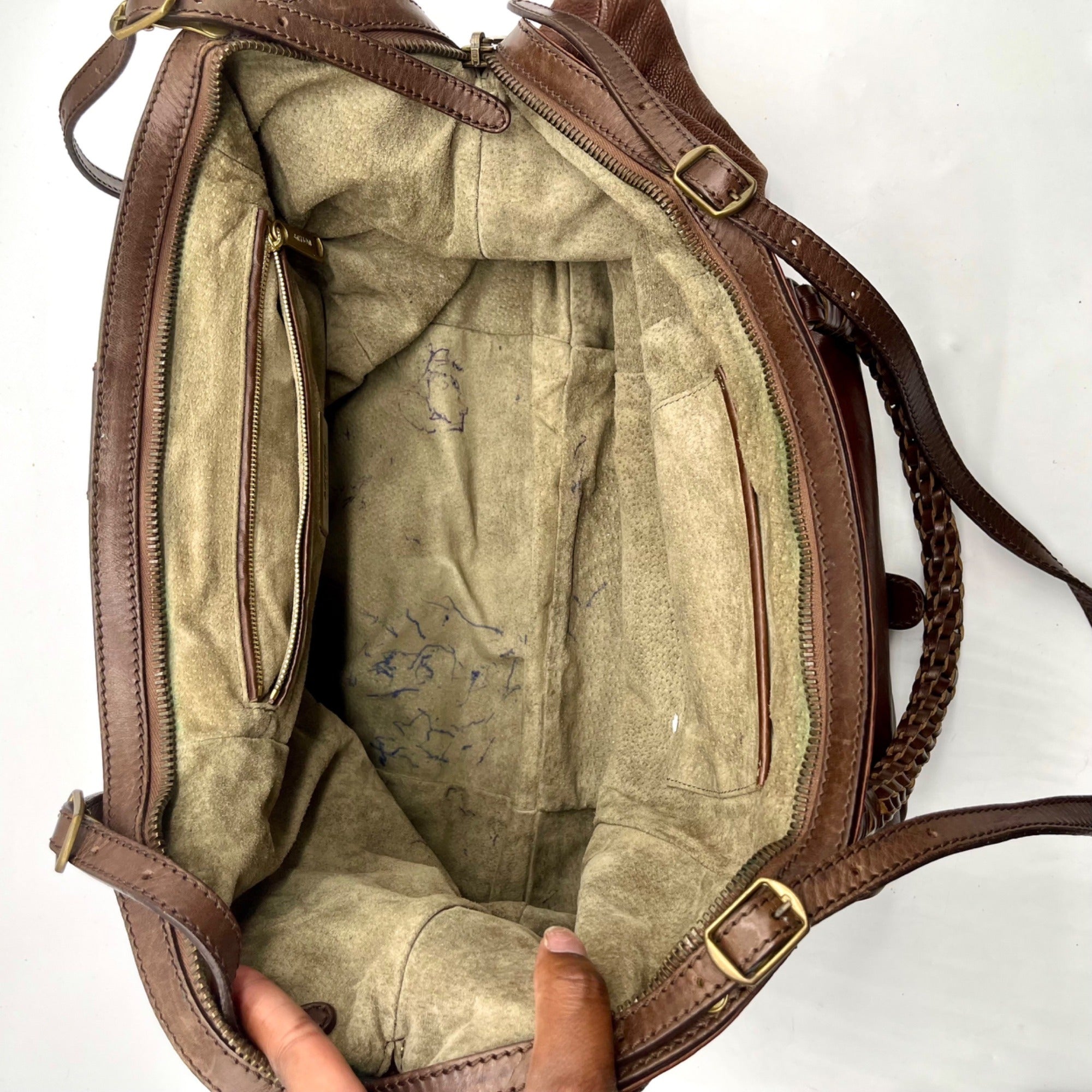 Gryson Brown Distressed Leather Tote Bag