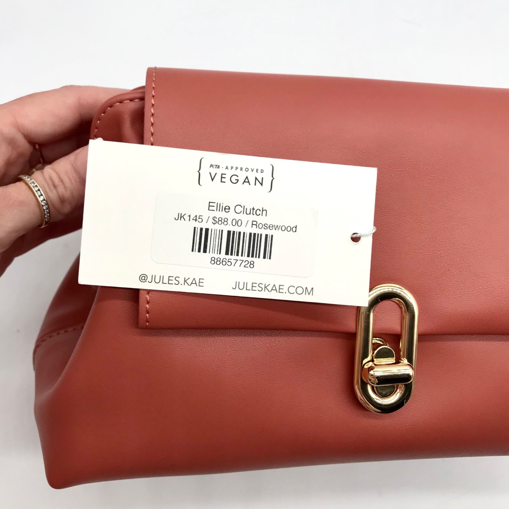Jules Kae Rosewood Ellie Turn Lock Clutch