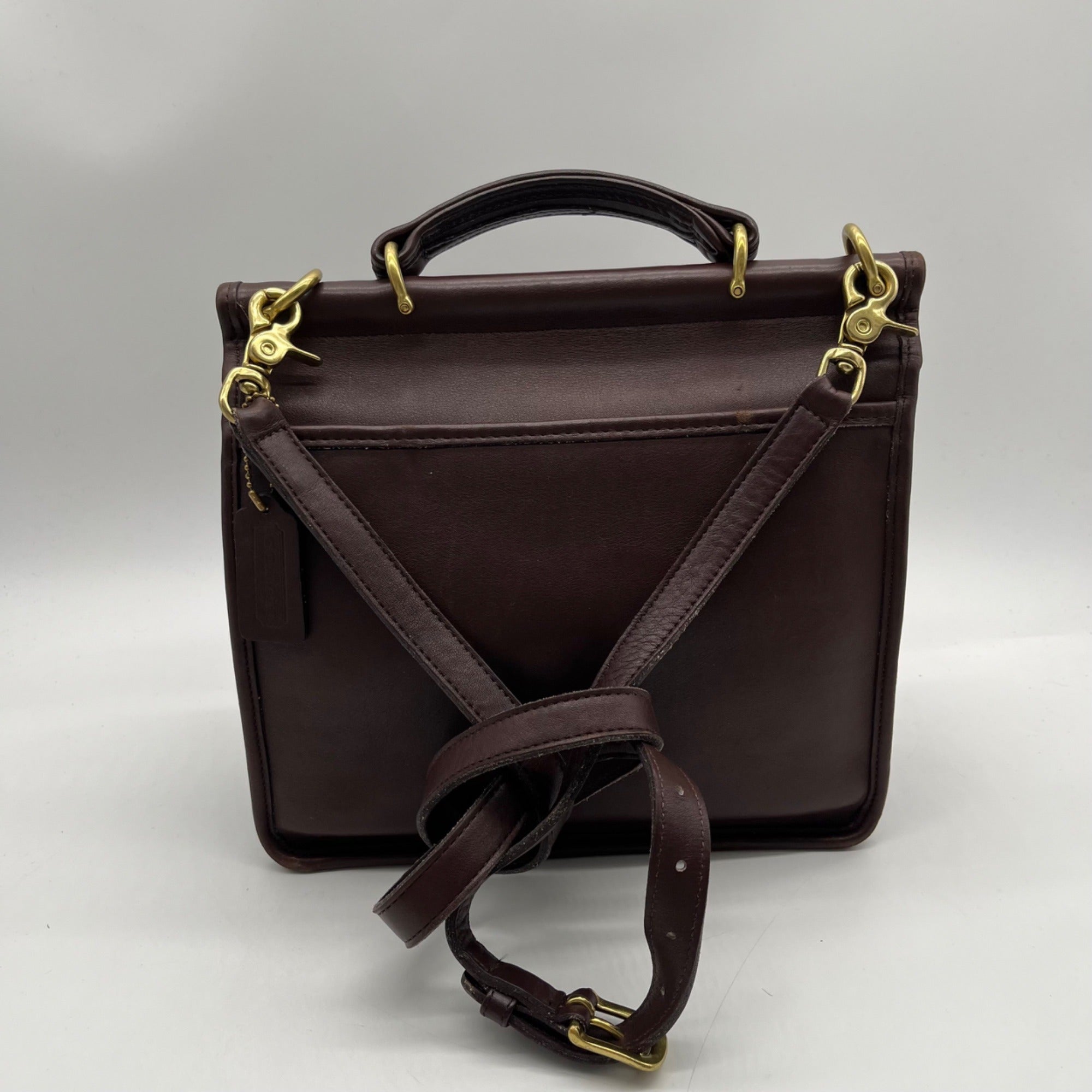 Coach Mahogany Leather Willis Convertible Crossbody Bag-9927