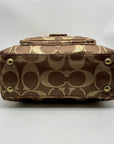 Coach Hampton Brown & Gold Canvas Lurex Shoulder Bag F15691