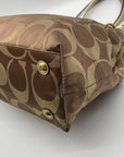 Coach Hampton Brown & Gold Canvas Lurex Shoulder Bag F15691