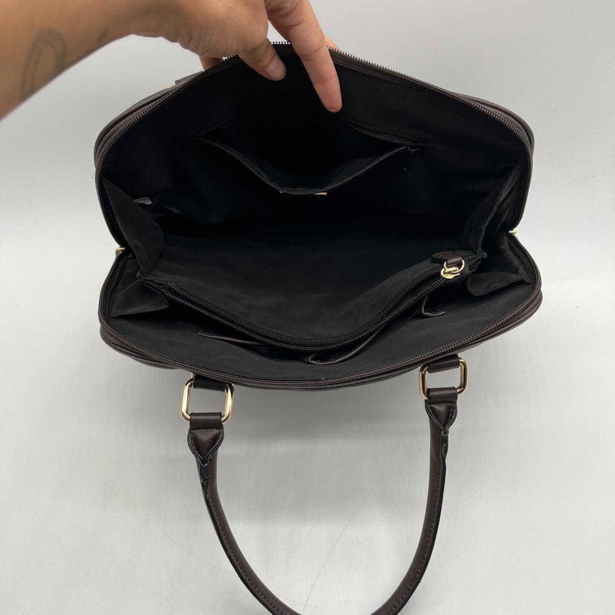 Giani Bernini BrownFaux Leather Satchel Bag