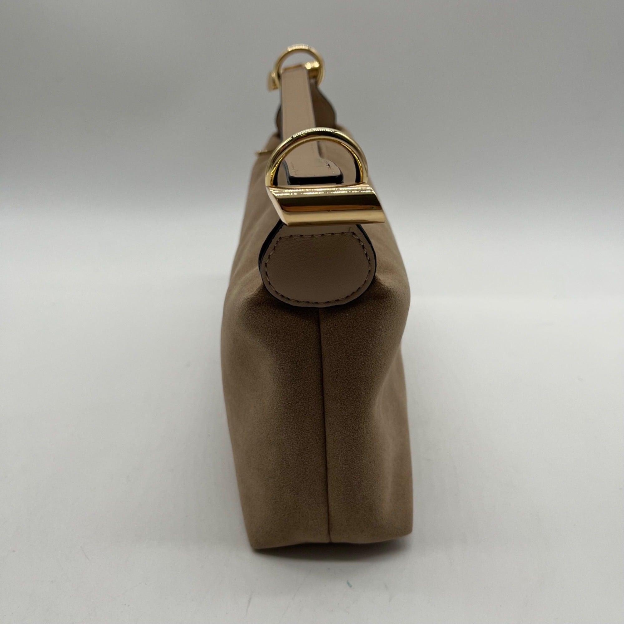BCBG Light Taupe Suede Shoulder Bag