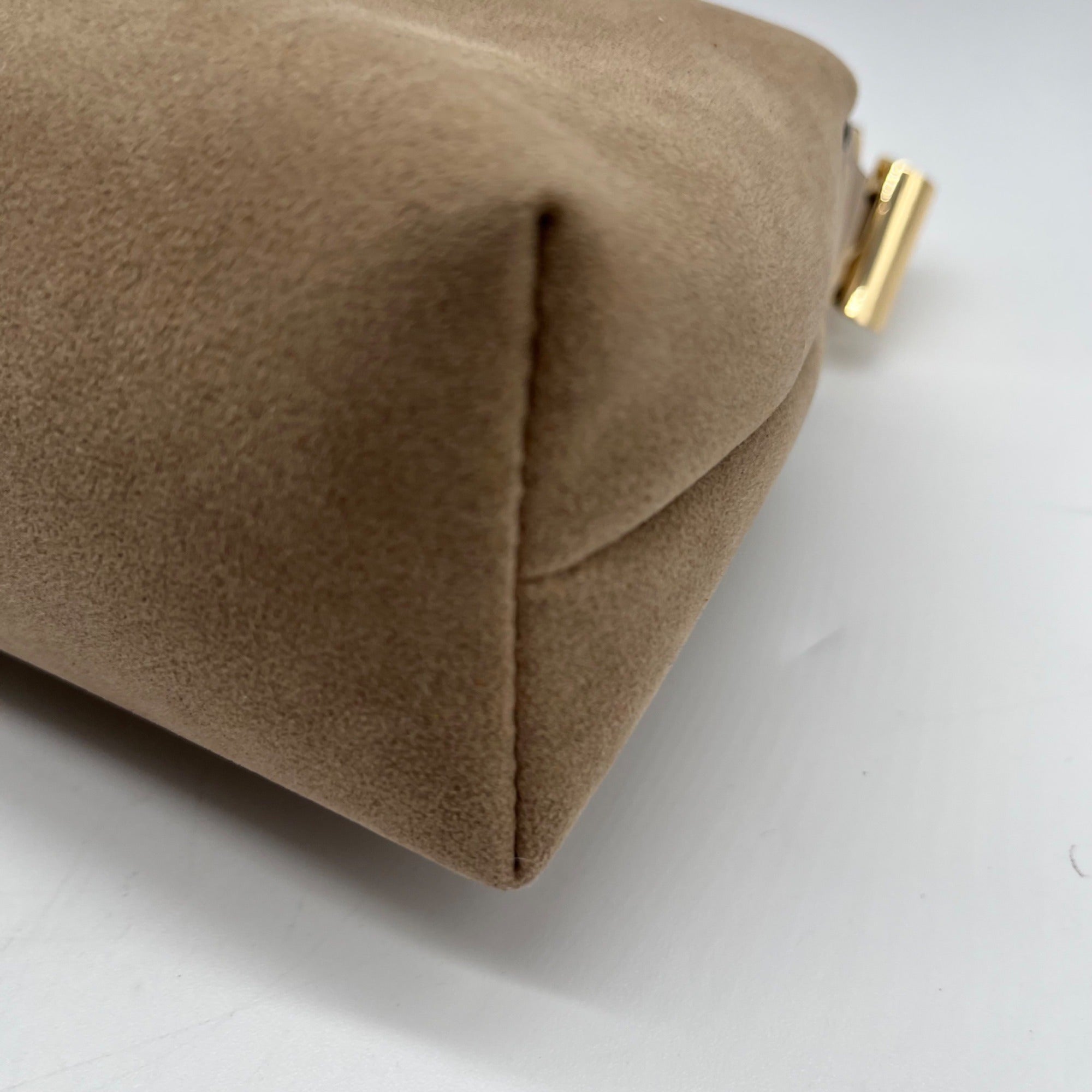 BCBG Light Taupe Suede Shoulder Bag