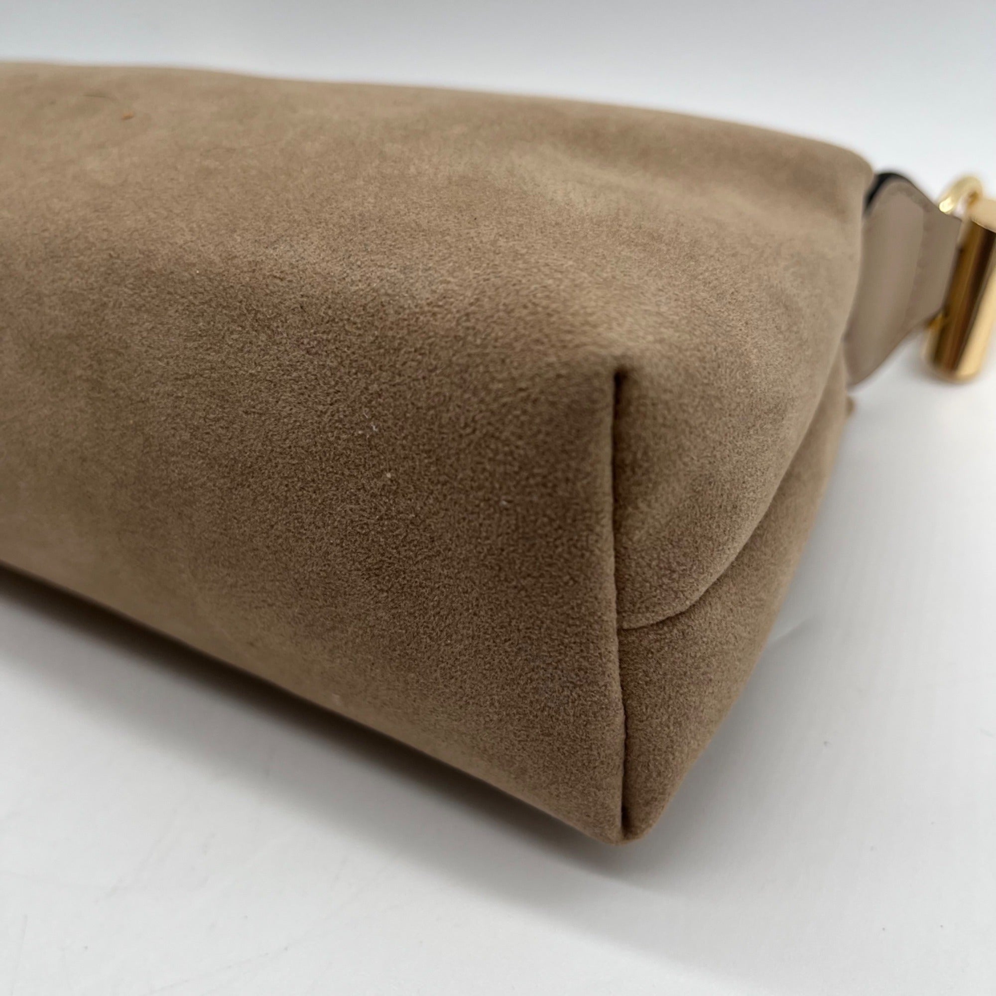 BCBG Light Taupe Suede Shoulder Bag