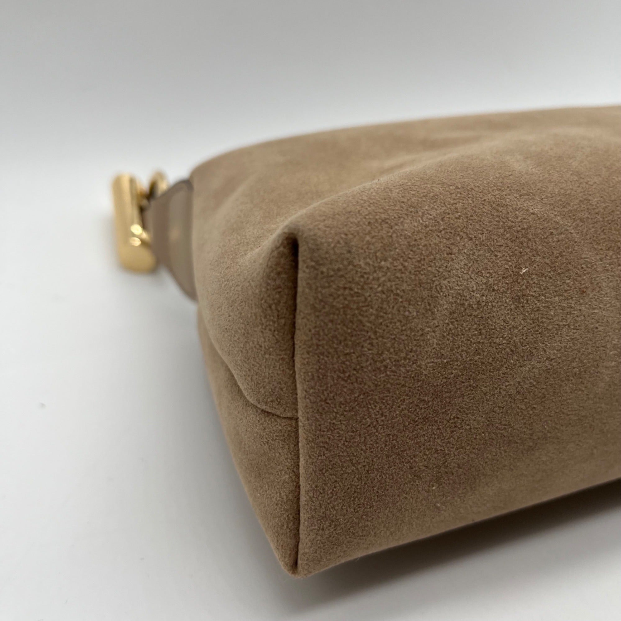 BCBG Light Taupe Suede Shoulder Bag