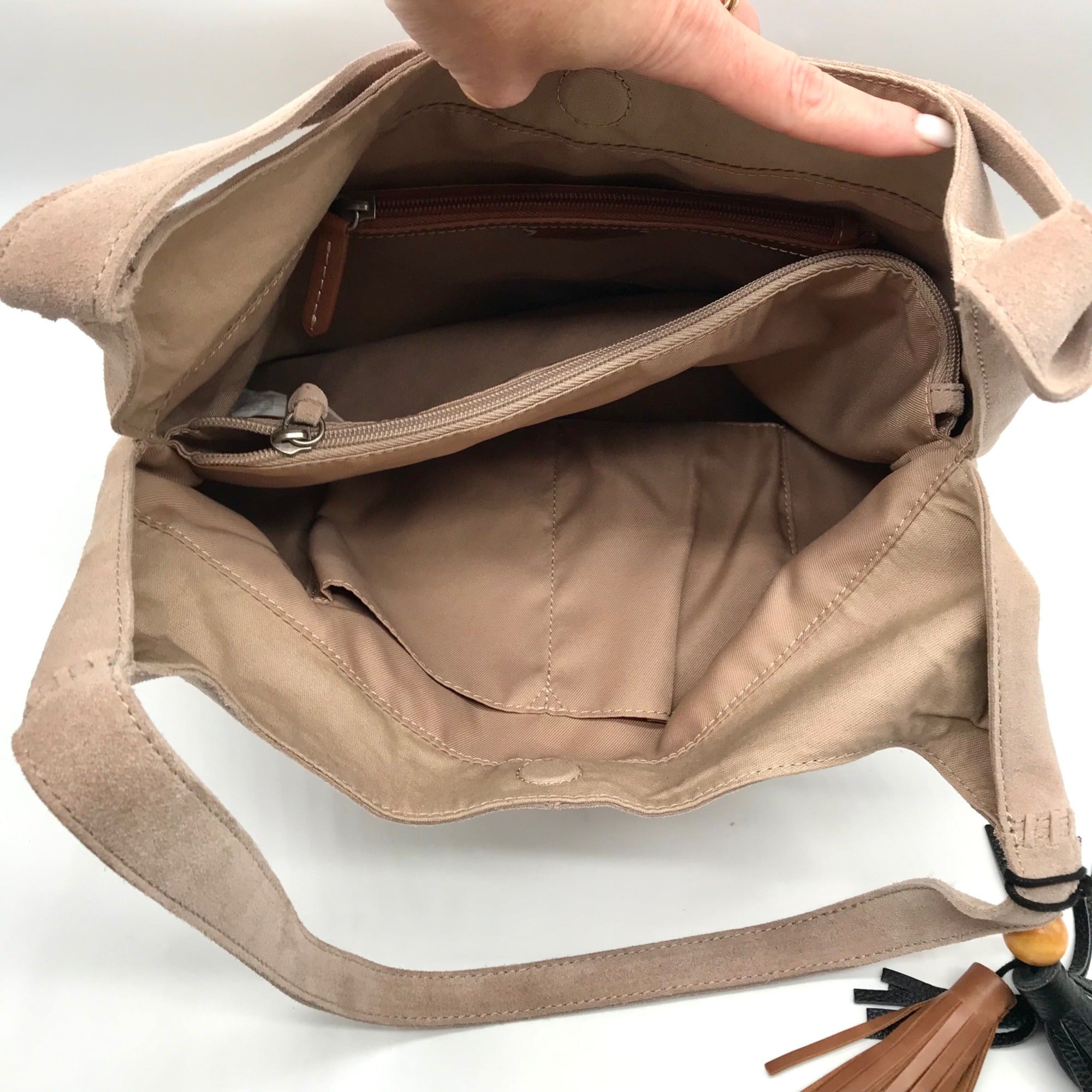 The Sak Sand Suede Huntley Hobo Bag