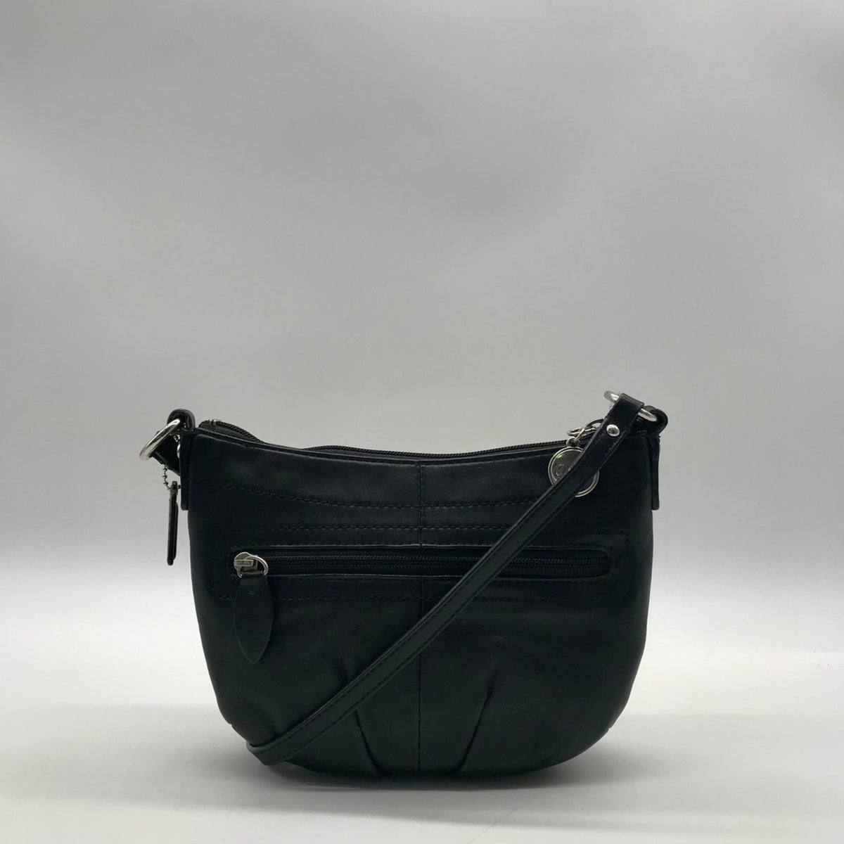 Coach Black Leather Pleated Shoulder Bag
