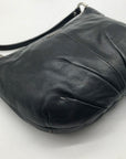 Coach Black Leather Pleated Shoulder Bag