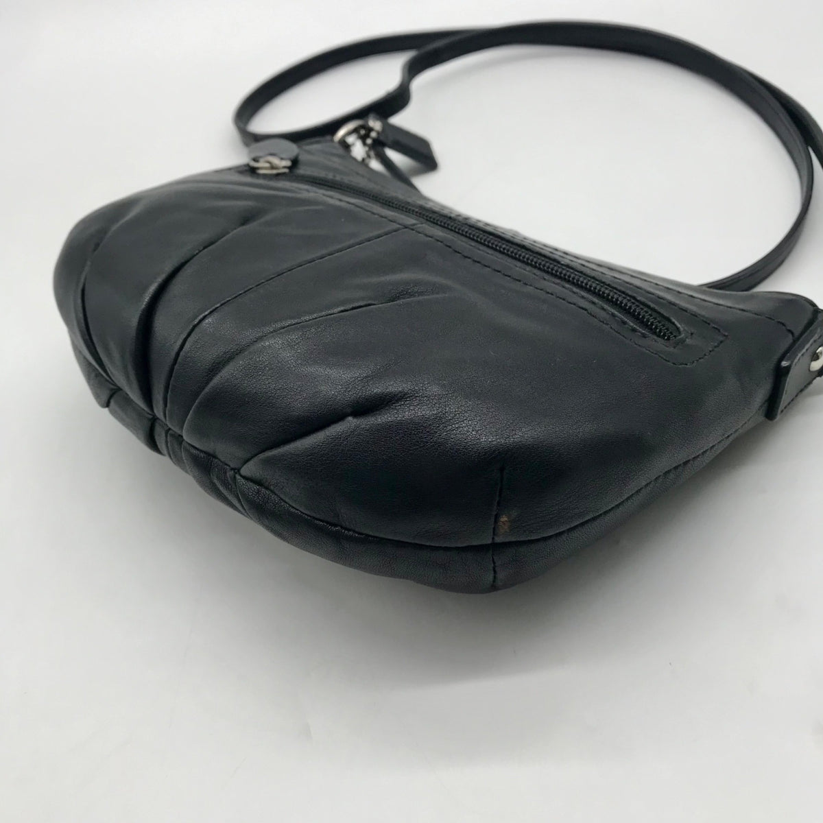 Coach Black Leather Pleated Shoulder Bag