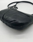 Coach Black Leather Pleated Shoulder Bag