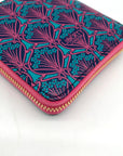 Liberty London Purple Coated Canvas Small Aifis Zip Around Wallet