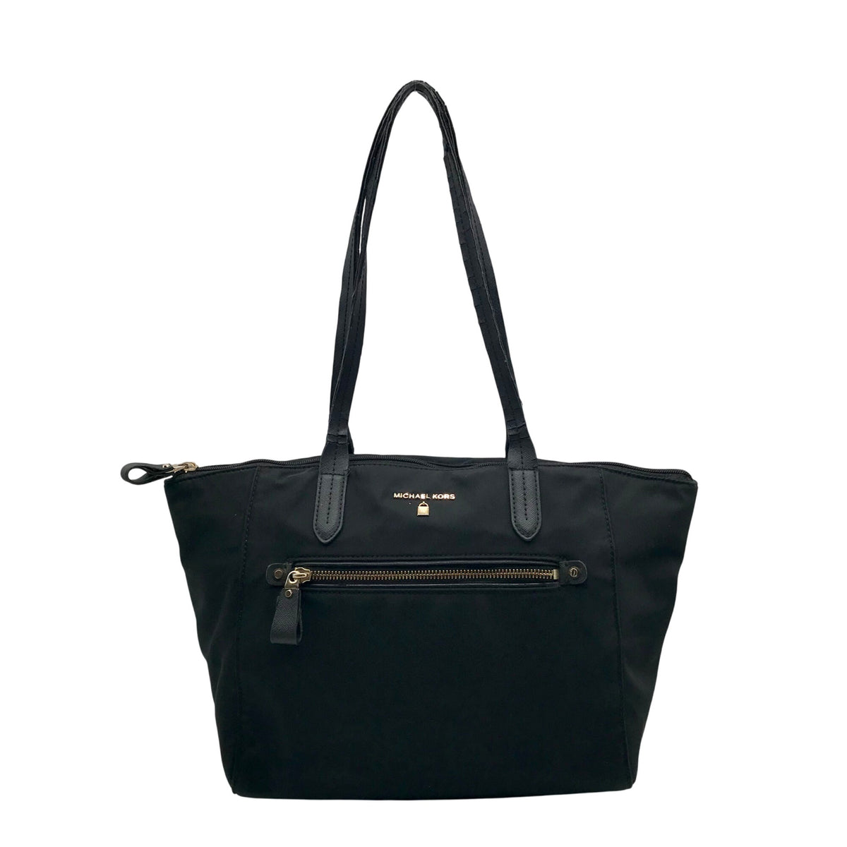 Michael Kors Black Nylon Kelsey Top Zip Tote Bag