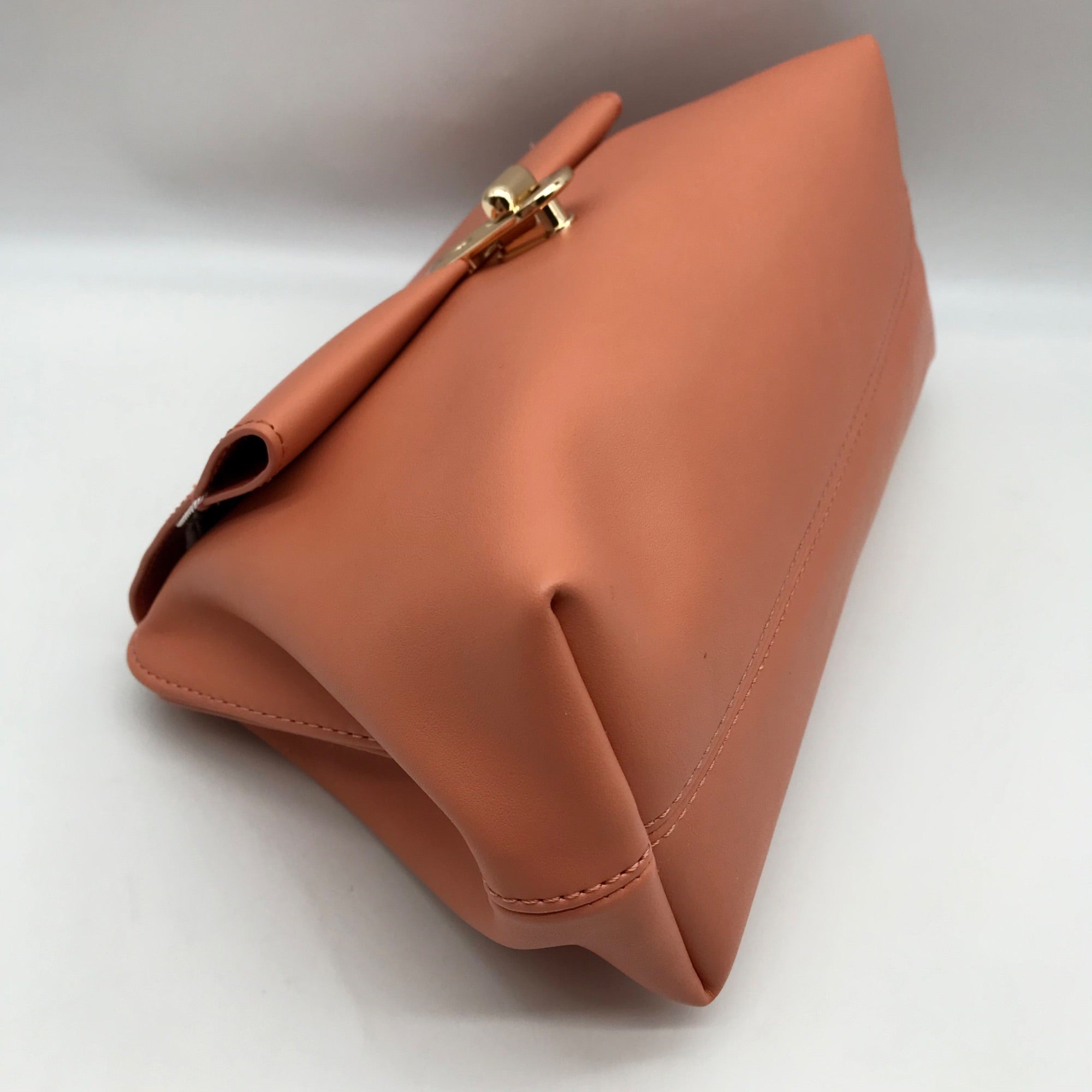 Jules Kae Peach Ellie Turn Lock Clutch