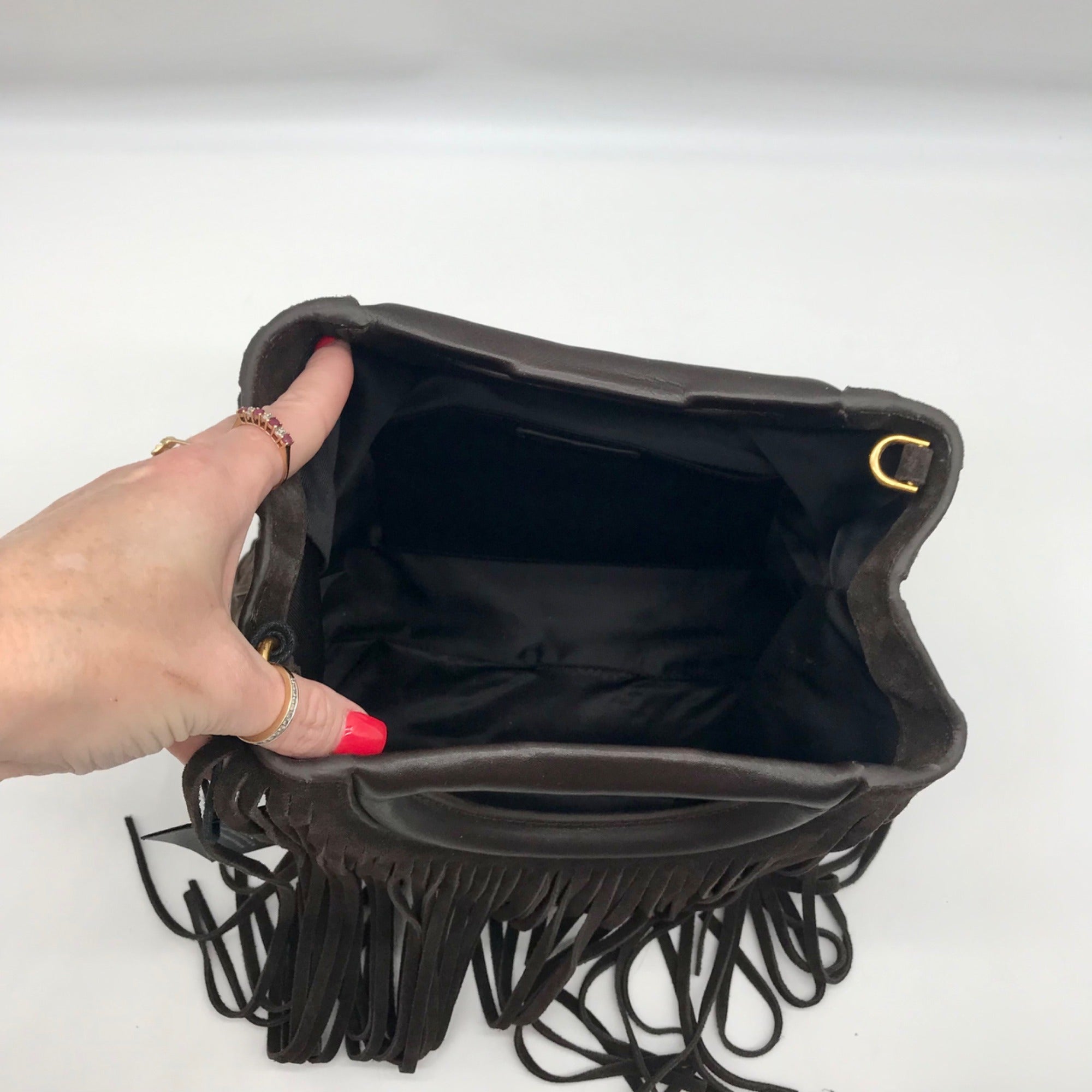 Rebecca Minkoff Fringe Handheld Suede &amp; Leather Crossbody Bag