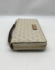 Michael Kors Vanilla Pebbled Leather Large Logo Continental Wallet