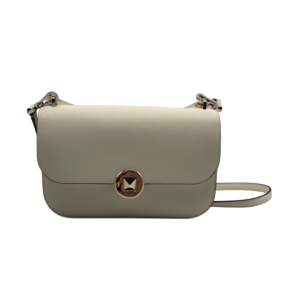 Kate Spade White Leather Adurey Flap Crossbody Bag