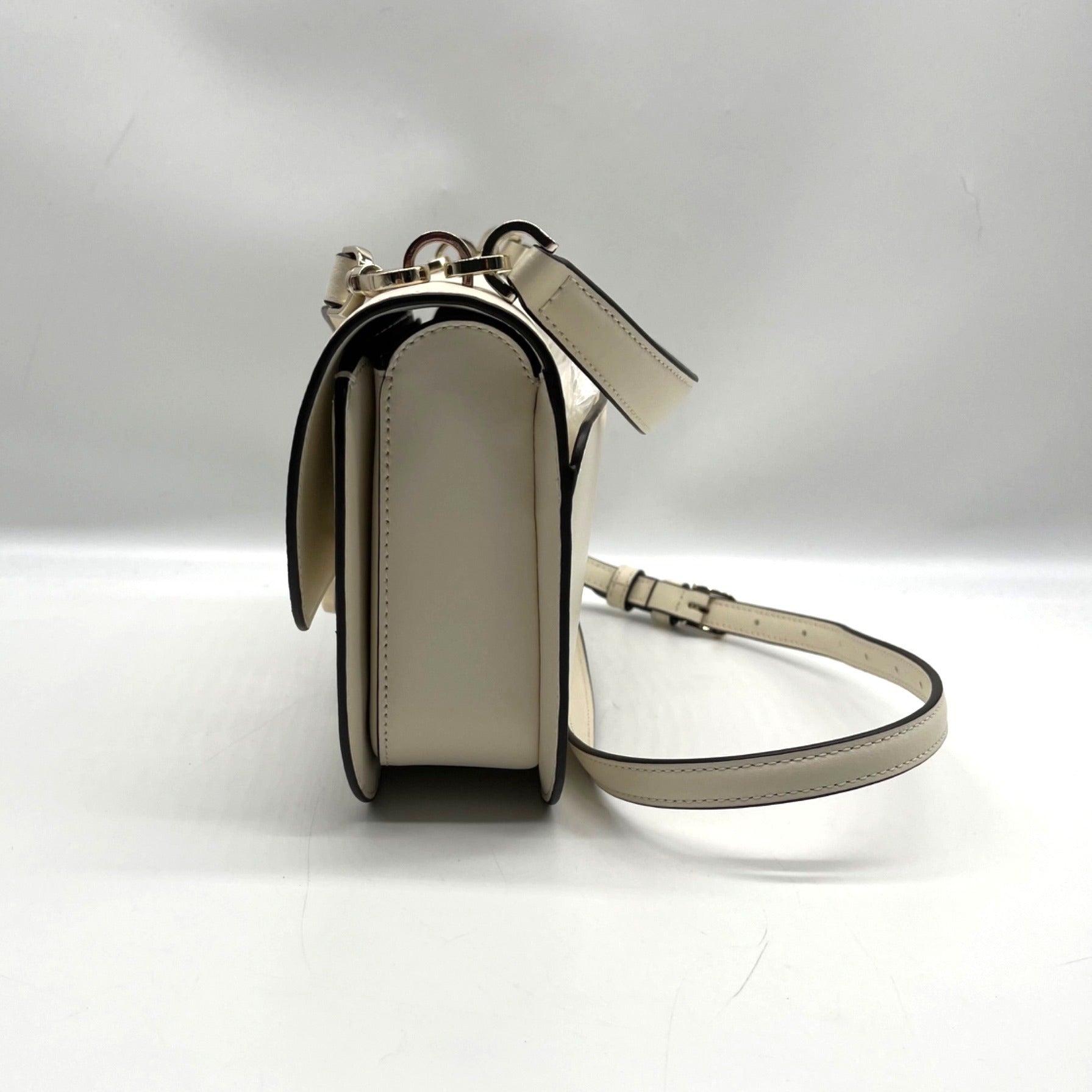 Kate Spade White Leather Adurey Flap Crossbody Bag